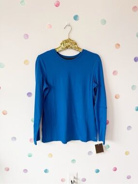 White Cross Royal Blue Crewneck Top